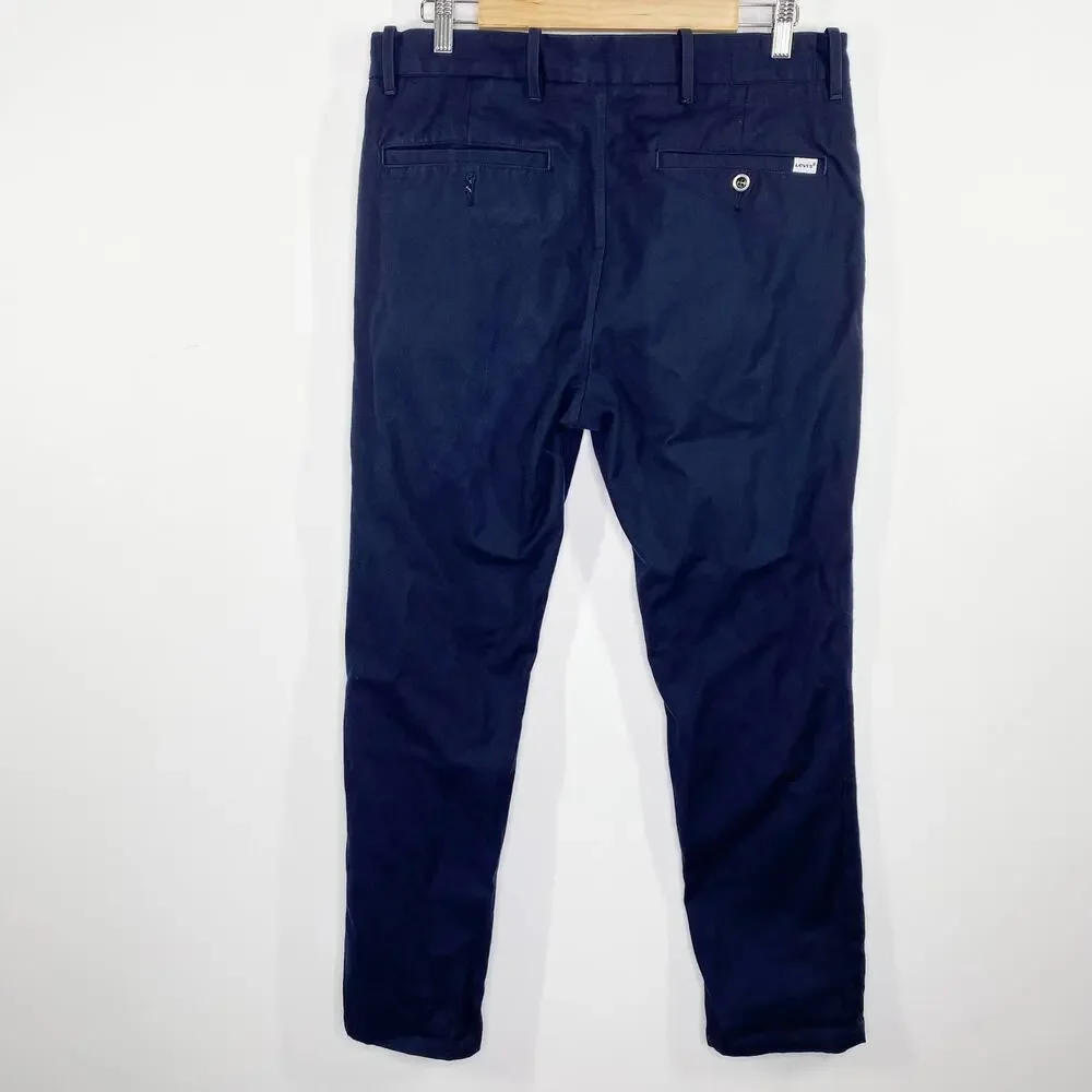 Levi's Navy Blue Cotton Blend Trouser Pants Men's Size 33 x‎ 30